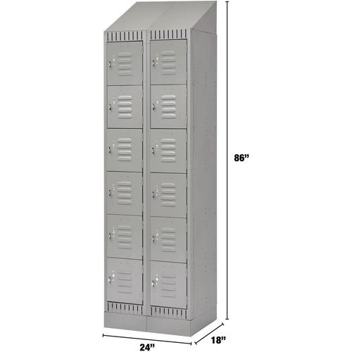 Casiers, 6 niveaux, Bloc de 2, 24" x 18" x 86", Acier, Gris, D&eacute;mont&eacute; Auto Electric Service Ltd.