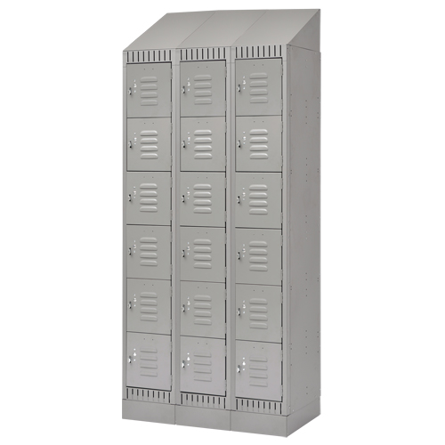 Casiers, 6 niveaux, Bloc de 3, 36" x 18" x 86", Acier, Gris, D&eacute;mont&eacute; Auto Electric Service Ltd.
