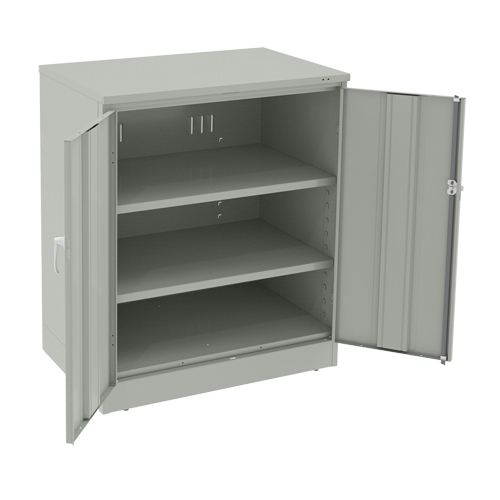 Deluxe Counter High Cabinet, Steel, 2 Shelves, 42" H x 36" W x 24" D, Light Grey Auto Electric Service Ltd.