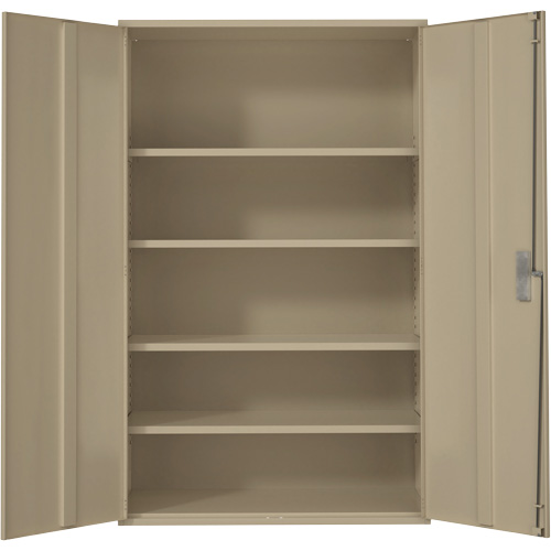 Armoire de rangement Hi-Boy tr&egrave;s large, Acier, 4 Tablettes, 72" h x 48" la x 24" P, Beige Auto Electric Service Ltd.