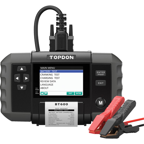 BT600 12V Battery & 12V/24V System Tester with Built-in Printer Auto Electric Service Ltd.