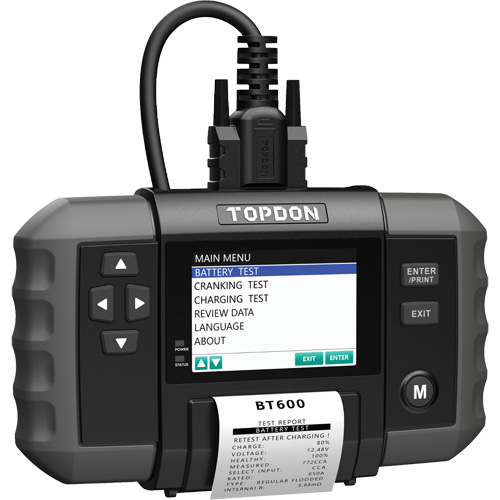 BT600 12V Battery & 12V/24V System Tester with Built-in Printer Auto Electric Service Ltd.