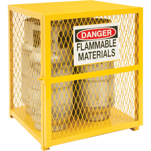 Gas Cylinder Storage Cabinet, 4 Cylinder Capacity, 30" W x 30" D x 35" H, Yellow Auto Electric Service Ltd.