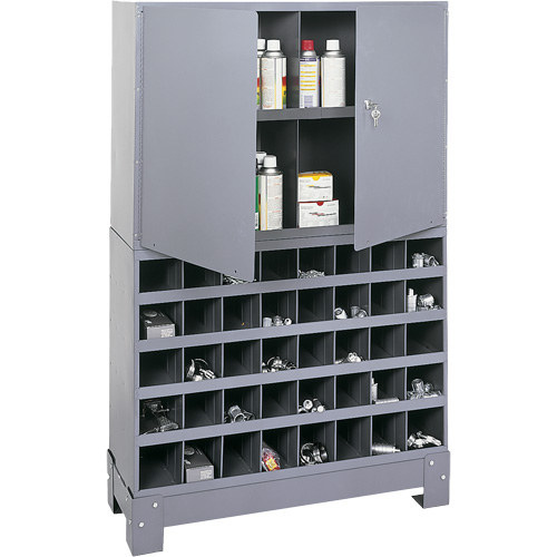 Modular Small Parts Storage Unit, Steel, 0 Drawers, 33-3/4" x 12-1/4" x 53-1/2", Grey Auto Electric Service Ltd.
