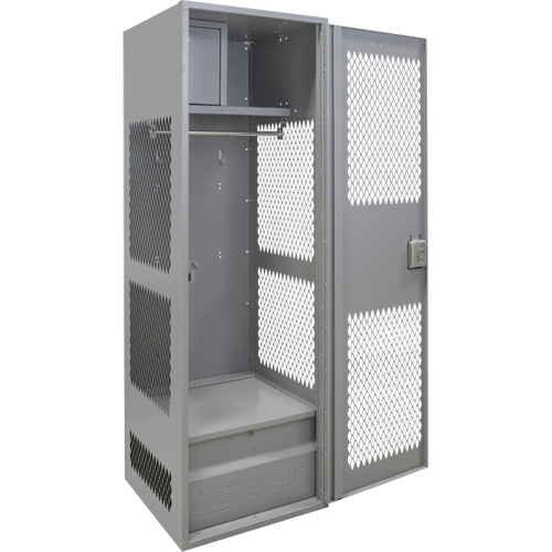 Casier pour &eacute;quipement avec porte, Acier, 24" la x 24" p x 72" h, Gris Auto Electric Service Ltd.