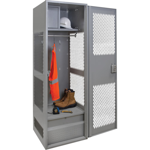 Casier pour &eacute;quipement avec porte, Acier, 24" la x 24" p x 72" h, Gris Auto Electric Service Ltd.