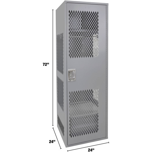 Casier pour &eacute;quipement avec porte, Acier, 24" la x 24" p x 72" h, Gris Auto Electric Service Ltd.