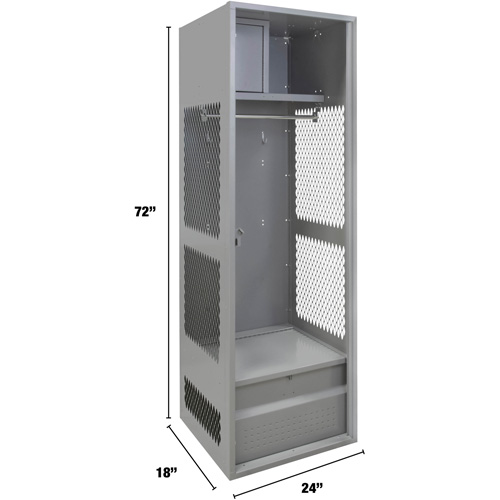 Casier pour &eacute;quipement, Acier, 24" la x 18" p x 72" h, Gris Auto Electric Service Ltd.