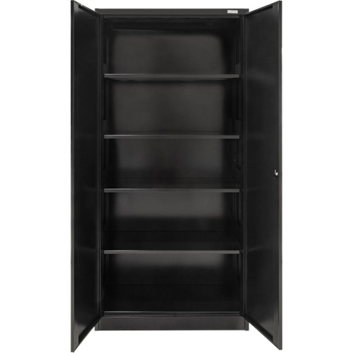 Hi-Boy Storage Cabinet, Steel, 4 Shelves, 72" H x 36" W x 18" D, Black Auto Electric Service Ltd.
