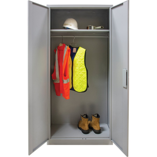 Wardrobe Storage Cabinet, Steel, 36" W x 18" D x 72" H, Grey Auto Electric Service Ltd.