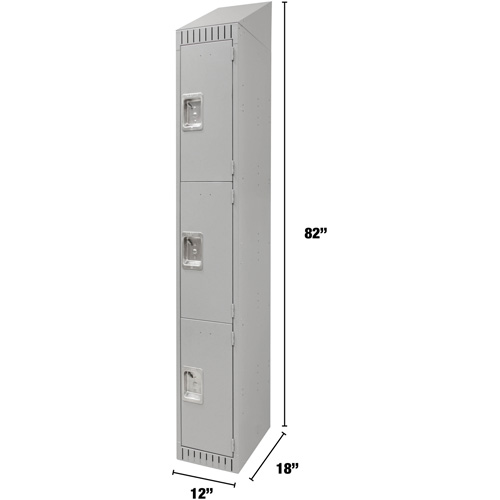 Casiers, 3 niveaux, 12" x 18" x 82", Acier, Gris, D&eacute;mont&eacute; Auto Electric Service Ltd.