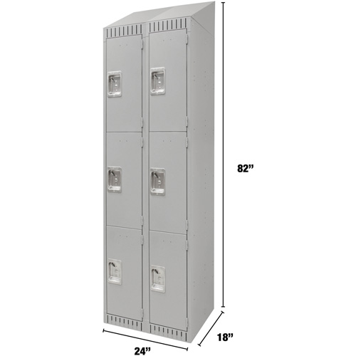 Casiers, 3 niveaux, Bloc de 2, 24" x 18" x 82", Acier, Gris, D&eacute;mont&eacute; Auto Electric Service Ltd.