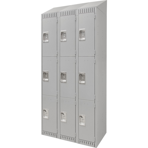 Casiers, 3 niveaux, Bloc de 3, 36" x 18" x 82", Acier, Gris, D&eacute;mont&eacute; Auto Electric Service Ltd.