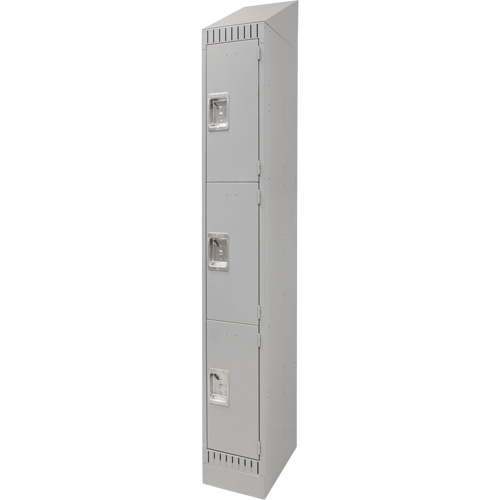 Lockers, 3 -tier, 12" x 18" x 86", Steel, Grey, Knocked Down Auto Electric Service Ltd.