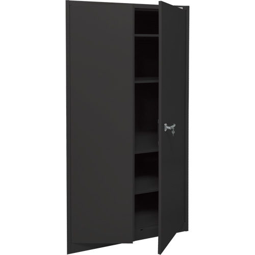 Armoire d'entreposage, Acier, 4 Tablettes, 78" h x 36" la x 24" P, Noir Auto Electric Service Ltd.