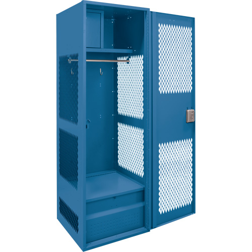 Casier pour &eacute;quipement avec porte, Acier, 24" la x 18" p x 72" h, Bleu fonc&eacute; Auto Electric Service Ltd.