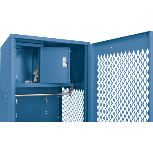 Casier pour &eacute;quipement avec porte, Acier, 24" la x 18" p x 72" h, Bleu fonc&eacute; Auto Electric Service Ltd.