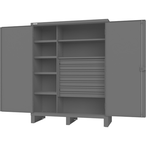 Wardrobe Cabinet with Standard Recessed Doors, Steel, 60" W x 24" D x 78" H, Grey Auto Electric Service Ltd.
