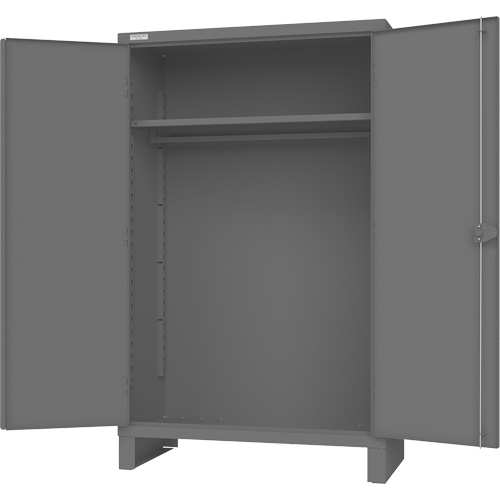 Armoire avec barre de suspension et portes encastr&eacute;es standards, Acier, 78" h x 48" la x 24" P, Gris Auto Electric Service Ltd.