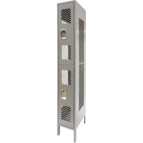 Casiers ventil&eacute;s, 2 niveaux, 12" x 18" x 78", Acier, Gris, D&eacute;mont&eacute;, Perfor&eacute; Auto Electric Service Ltd.
