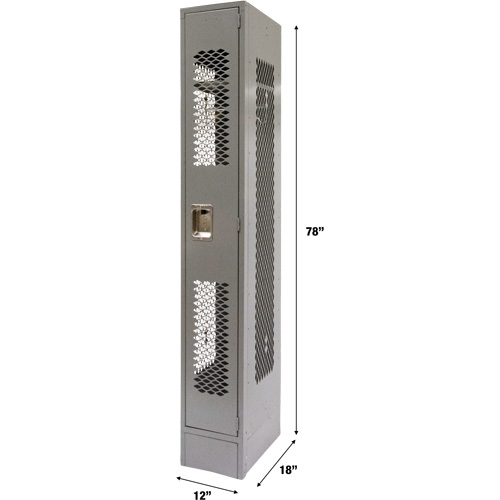 Vented Lockers, 12" x 18" x 78", Steel, Grey, Knocked Down, Perforated Auto Electric Service Ltd.