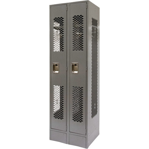 Casiers ventil&eacute;s, Bloc de 2, 24" x 18" x 78", Acier, Gris, D&eacute;mont&eacute;, Perfor&eacute; Auto Electric Service Ltd.