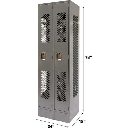 Casiers ventil&eacute;s, Bloc de 2, 24" x 18" x 78", Acier, Gris, D&eacute;mont&eacute;, Perfor&eacute; Auto Electric Service Ltd.