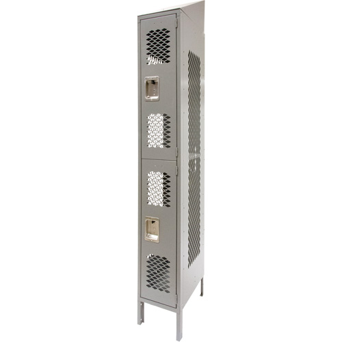 Casiers ventil&eacute;s, 2 niveaux, 12" x 18" x 88", Acier, Gris, D&eacute;mont&eacute;, Perfor&eacute; Auto Electric Service Ltd.