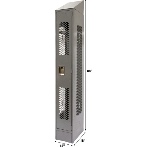 Vented Lockers, 12" x 18" x 88", Steel, Grey, Knocked Down, Perforated Auto Electric Service Ltd.