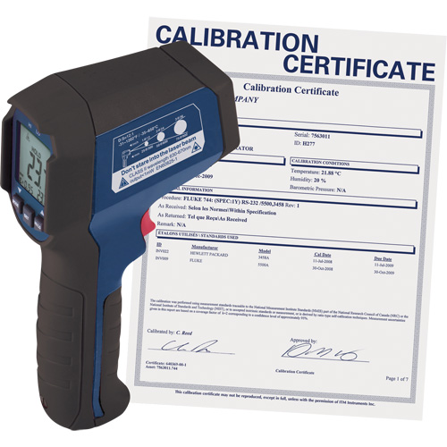 Infrared Thermometer with Calibration Certificate, -31°- 1202° F ( -35° - 650° C ), 12:1, Adjustable Emmissivity Auto Electric Service Ltd.