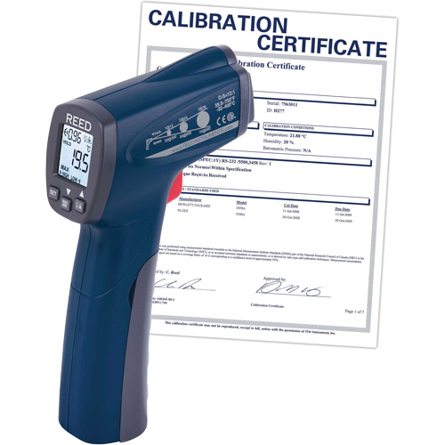Infrared Thermometer with Calibration Certificate, -25.6°- 752° F ( -32° - 400° C ), 12:1, Adjustable Emmissivity Auto Electric Service Ltd.