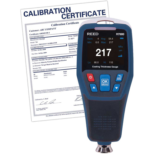 Jauge d'&eacute;paisseur de rev&ecirc;tement avec certification de calibration Auto Electric Service Ltd.