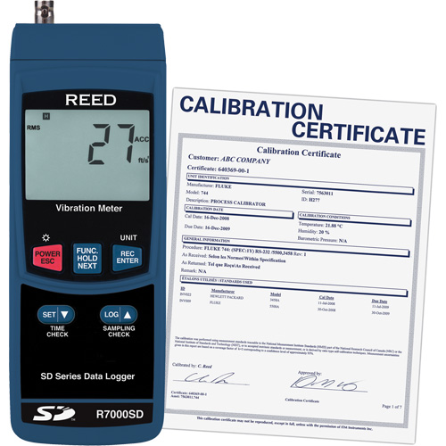 Vibrom&egrave;tre &agrave; enregistrement de donn&eacute;es avec certificat de calibration, 10% - 85% HR, 32°- 122° F ( 0° - 50° C ) Auto Electric Service Ltd.