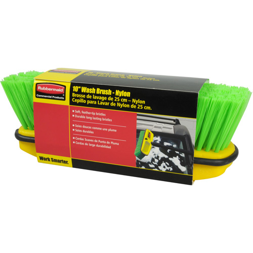 Brosse de nettoyage en plastique, 10" l, Soies Synth&eacute;tique, Vert Auto Electric Service Ltd.
