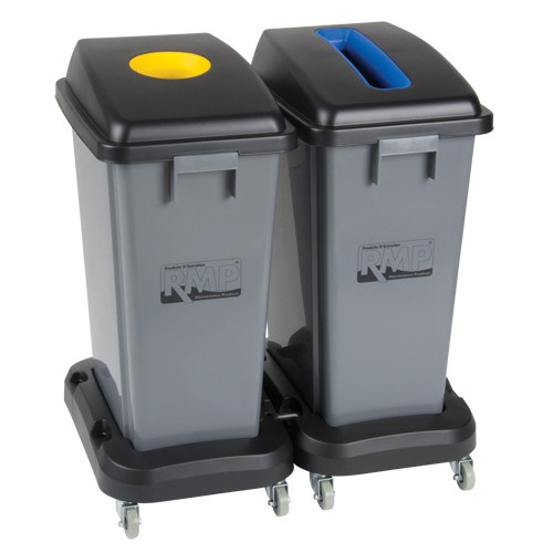 Socle roulant pour contenant &agrave; d&eacute;chets & &agrave; recyclage, Polypropyl&egrave;ne, Noir, Convient aux contenants  Auto Electric Service Ltd.