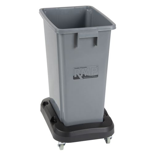 Socle roulant pour contenant &agrave; d&eacute;chets & &agrave; recyclage, Polypropyl&egrave;ne, Noir, Convient aux contenants  Auto Electric Service Ltd.