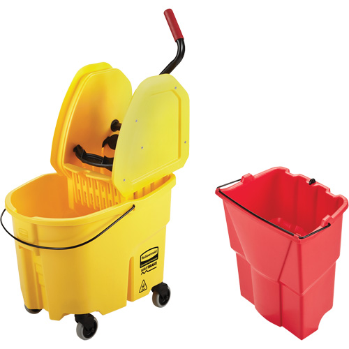 Ensemble de seau pour vadrouille et essoreuse WaveBrake, Pression vers le bas, 8,75 gal. US (35 pintes), Jaune Auto Electric Service Ltd.