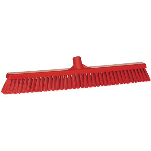 Combo Bristle Push Broom, Coarse/Fine Bristles, 24-1/2", Polyester, Red Auto Electric Service Ltd.