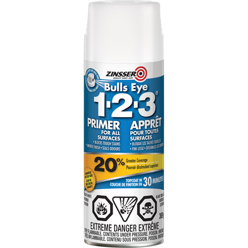 Bulls Eye 1-2-3&reg; Water-Base Primer, Aerosol Can, White Auto Electric Service Ltd.