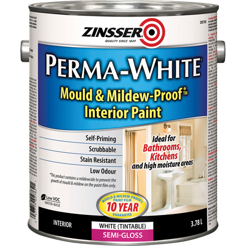 Peinture int&eacute;rieure Mold & Mildew-Proof Perma-White, 3,78 L, Gallon, Blanc Auto Electric Service Ltd.