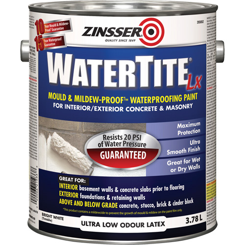 Watertite&reg; LX Mold & Mildew-Proof Waterproofing Paint, 3.78 L, Gallon, White Auto Electric Service Ltd.