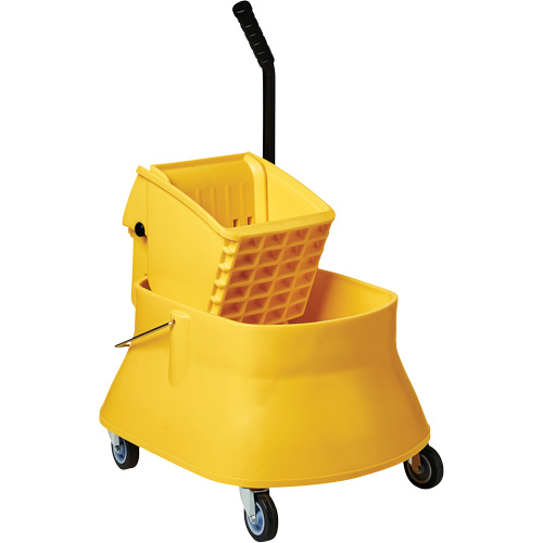 Ensemble de seau pour vadrouille et essoreuse Champ, Pression lat&eacute;rale, 7,5 gal. US (30 pintes), Jaune Auto Electric Service Ltd.