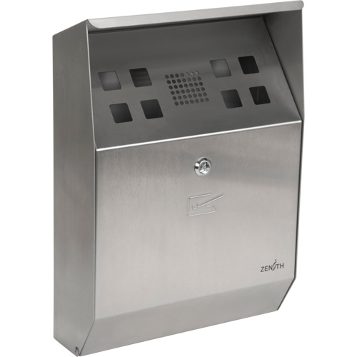 Smoking Receptacle, Wall-Mount, Stainless Steel, 1.6 Litres Capacity, 13-4/5" Height Auto Electric Service Ltd.