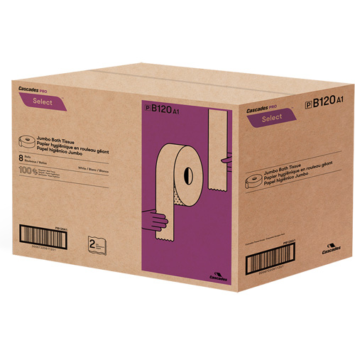 Papier hygi&eacute;nique Pro Select, Rouleau G&eacute;ant, 2 Pli, Longueur 900', Blanc Auto Electric Service Ltd.