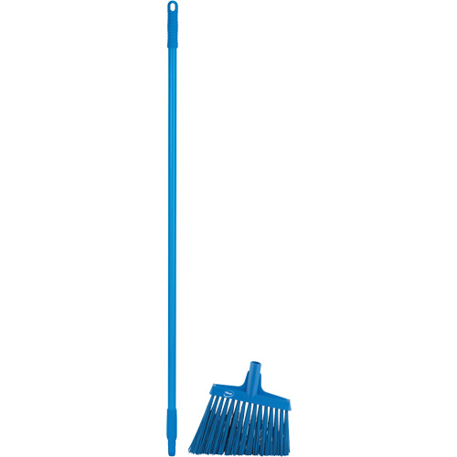 Angle Broom Head with Handle, X-Coarse Bristles, 12", Polyester, Blue Auto Electric Service Ltd.