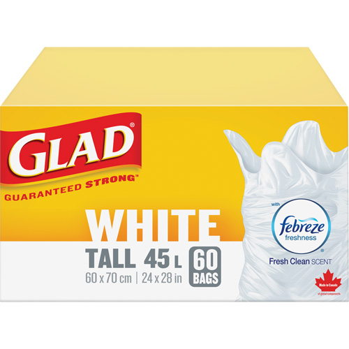 Tall 45L Febreze Garbage Bags, Regular, 24" W x 28" L, White Auto Electric Service Ltd.
