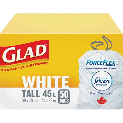 Tall 45L Febreze Garbage Bags, Regular, 24" W x 28" L, White Auto Electric Service Ltd.