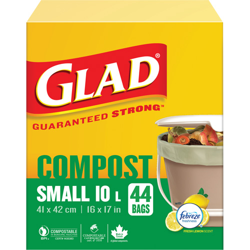 Small Compostable Bags, Regular, 17" L x 16" W, Brown, 10 L (3 Gal.) Capacity Auto Electric Service Ltd.