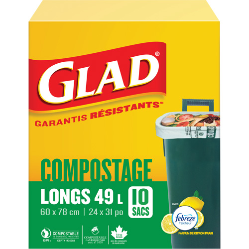 Tall Compostable Bags, Regular, 31" L x 24" W, Brown, 49 L (13 Gal.) Capacity Auto Electric Service Ltd.