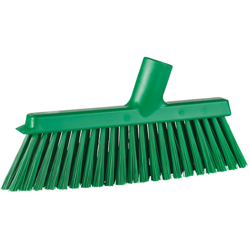 Dustpan Broom with Angled Thread, Medium Bristles, 10", Polyester, Green Auto Electric Service Ltd.